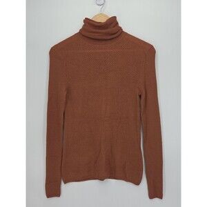 New Missoni Womens Turtleneck Sweater Cashmere Silk Burnt Orange Size 48 US 8